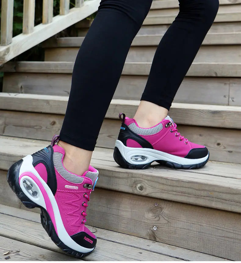 Women Sports Shoes Platform Sneakers Fashion Outdoor Hiking Non-Slip Casual Shoes Low Top Running Shoes Women Footwear