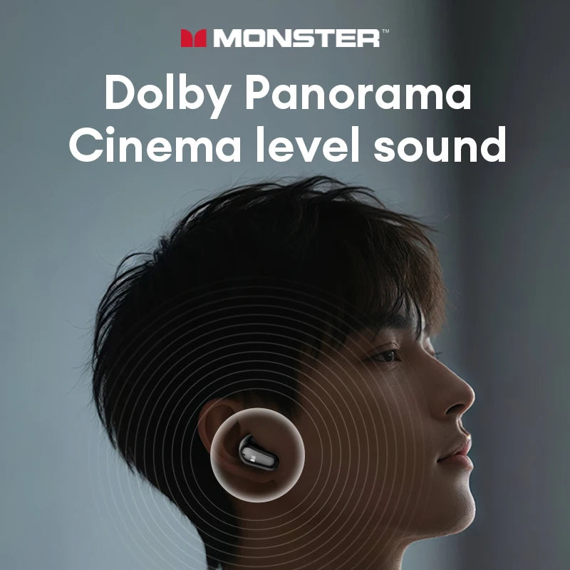 Monster MQT52 Wireless Bluetooth 5.4 Earphones Long Battery Life Gaming Headphones Dual Mode HIFI Stereo Sound Headset With Mic