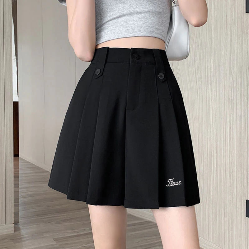 Women's A-line pleated skirt, women's golf suit, Spring 2025 new golf skirt, fashionable sporty mini skirt, women's golf suit