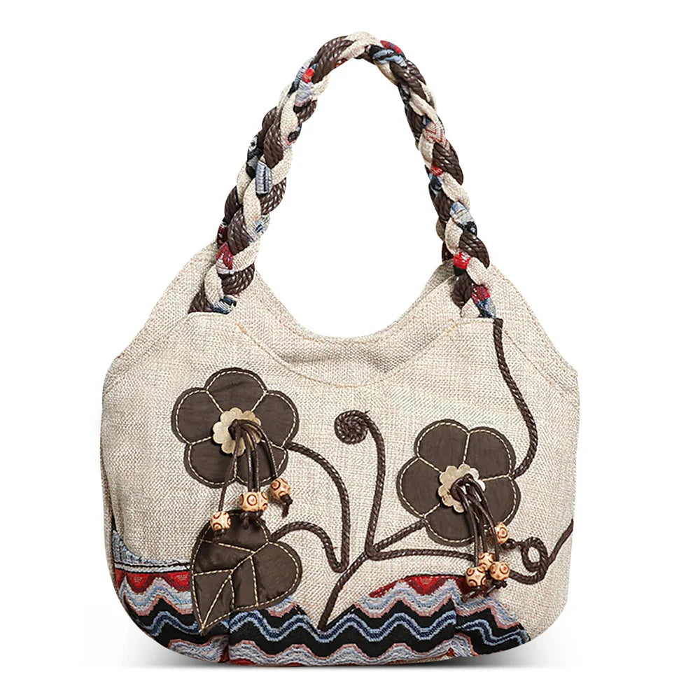 MOTAORA Women Handbags Vintage Canvas Bag Ladies Canvas Handbag Casual 2025 Woven Small Handbag Fabric Gout Craft Female Handbag