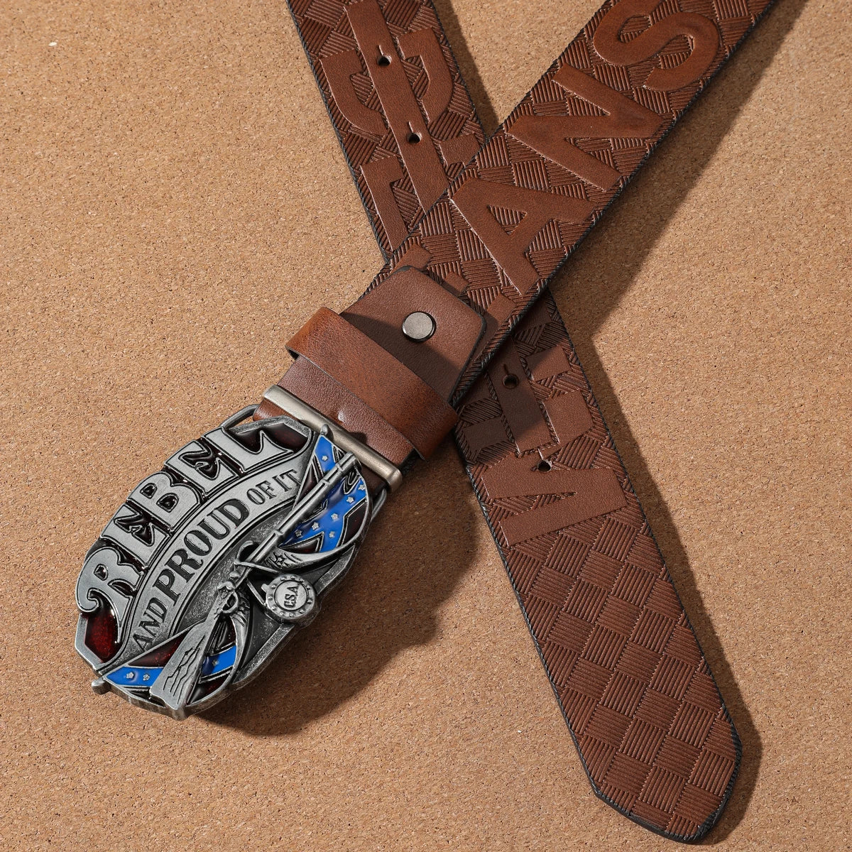 A casual, individual and retro belt, Western-style clothing accessory, metal buckle, PU belt, suitable for both men and women