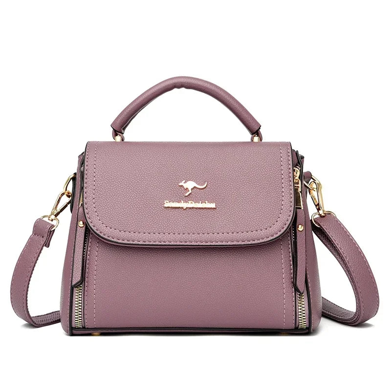 High Quality Soft Leather Tote Bag Fashion New Solid Ladies Purses and Handbags Large Capacity Shoulder Croosbody Bag for Women