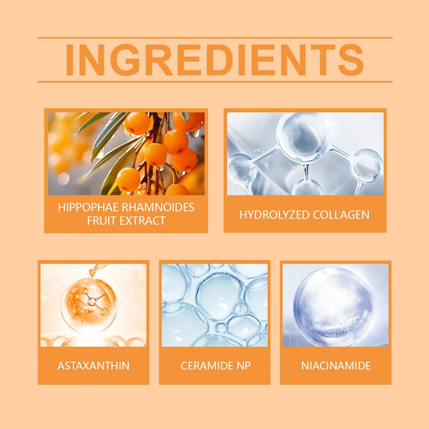 Collagen Astaxanthin Face Serum Fade Dark Spots Pigmentation Anti Aging Rejuvenation Hydrating Brightening Skin Care Essence