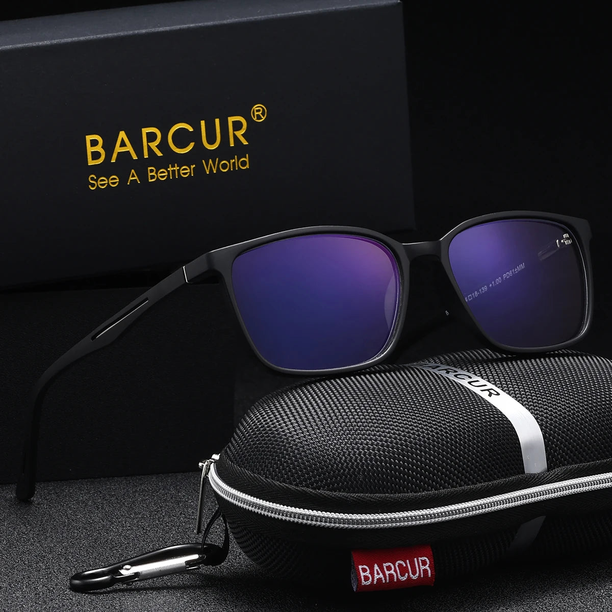 BARCUR Square Reading Glasses Anti-Fatigue Lightweight PC Frame with AC Lens - Fashion Multiple Degrees Men Women glasses