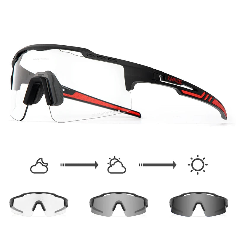 KAPVOE Photochromic Cycling Glasses Outdoor Sports Sunglasses for Man Bicycle Eyewear MTB Cycling Women Road Bike UV400 Goggles