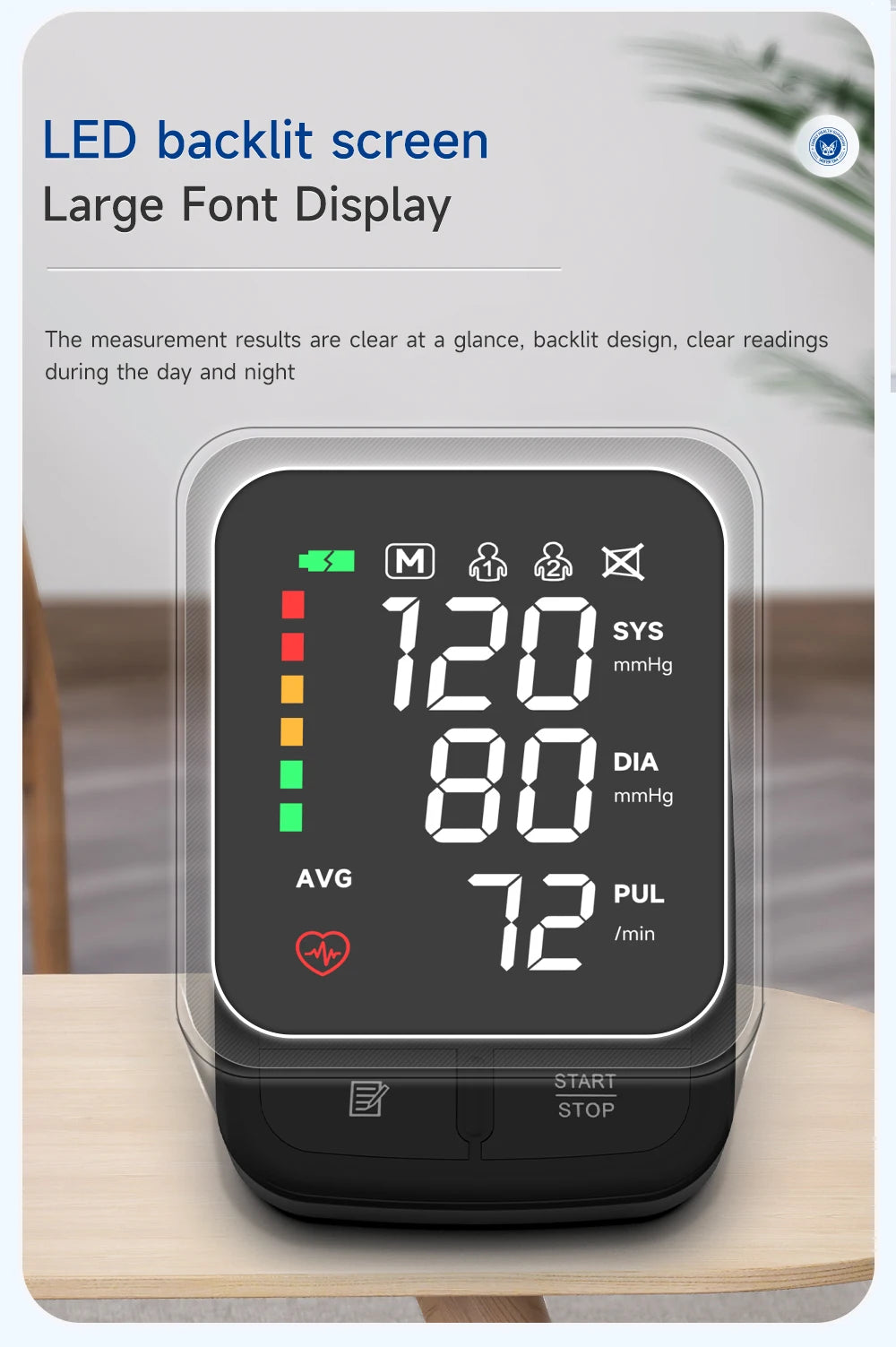 🩺 Yongrow Voice Portable Upper Arm Blood Pressure Monitor,LED Display | Rechargeable | Digital Tonometer | Voice Broadcast | Arm Sphygmomanometer