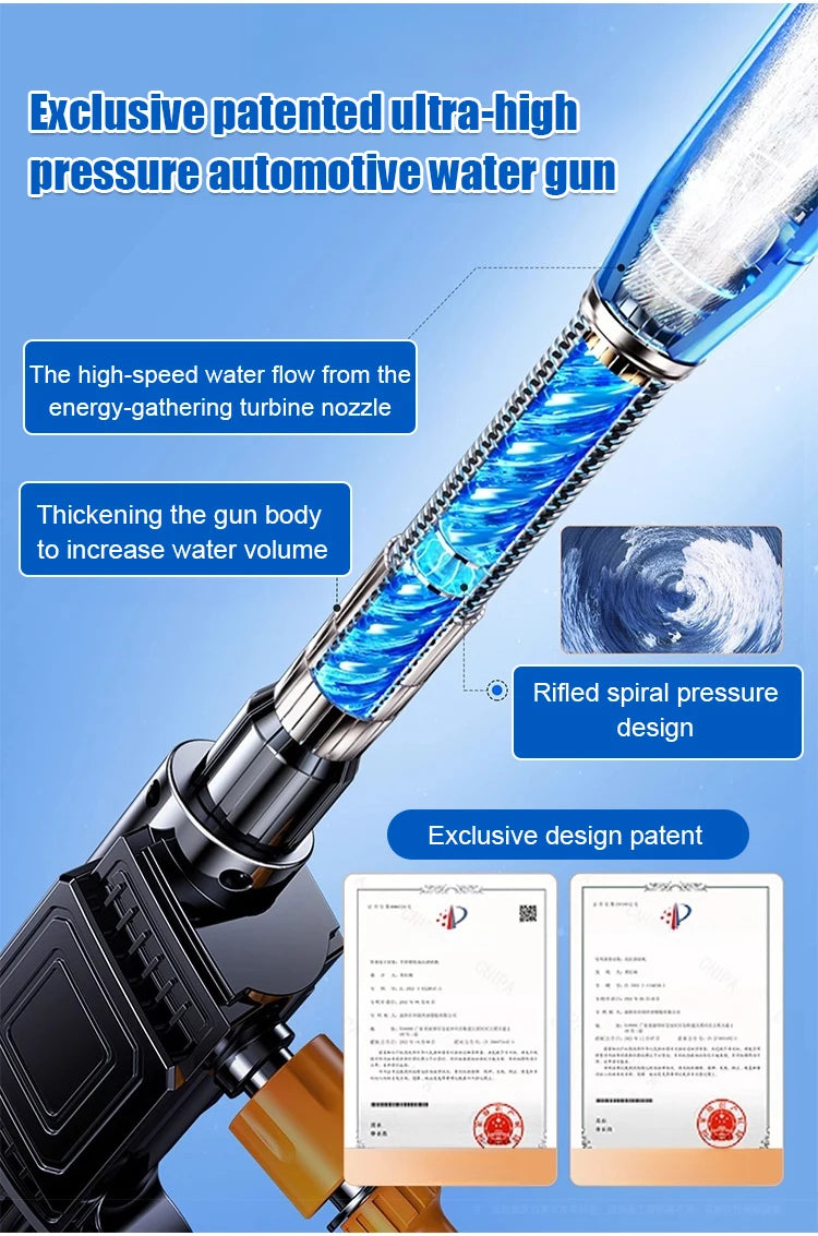 Household electric high-pressure car wash water gun lithium battery wireless car wash artifact portable efficient cleaning tools