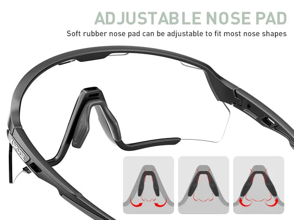 Kapvoe Photochromic Sunglasses Outdoor Bicycle Cycling Glasses MTB Driving Bike Eyewear Women Man Sports Hiking UV400 Goggles