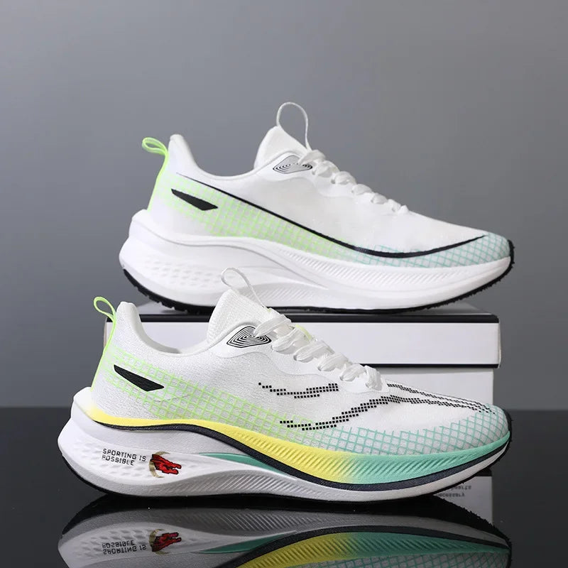 New Red Rabbit 7 Couple Carbon Board Mesh Breathable Sports Shoes Elderly Trendy Shoes Men's Casual Running Shoes Summer EVA Upp