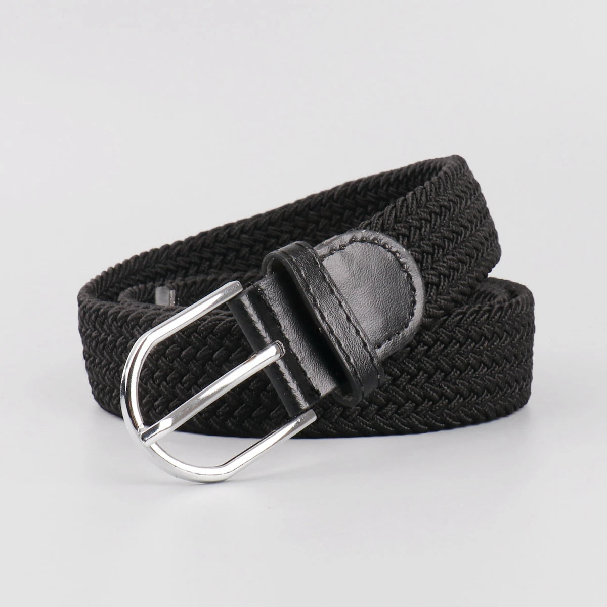 Stretch Canvas Leather Belts for Men Female Casual Knitted Woven Military Tactical Strap Male Elastic Belt for Pants Jeans