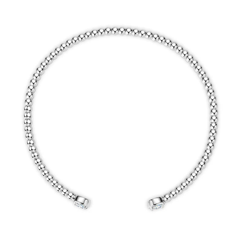 Lnngy Sparkling Moissanite Bracelets For Women Girl Original and Pure 925 Sterling Silver Cuff Bracelet Open Wrist Jewelry Gift