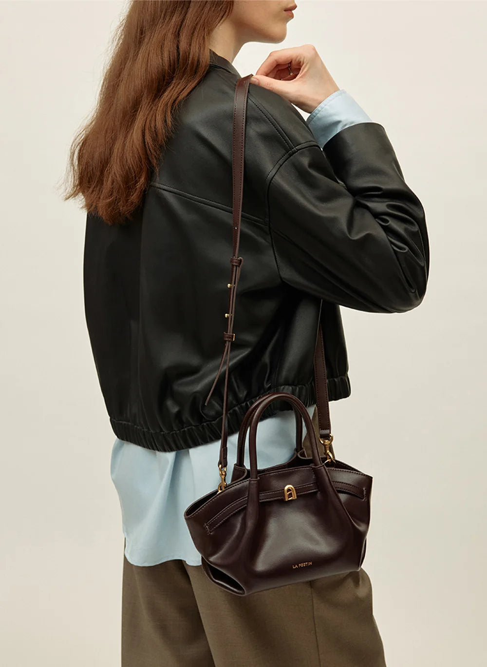 LA FESTIN Leather Bag New Suede Handbag Women's bags Luxury brand Bag Fashion Shoulder Bag Crossbody Bag Bucket Bag small size