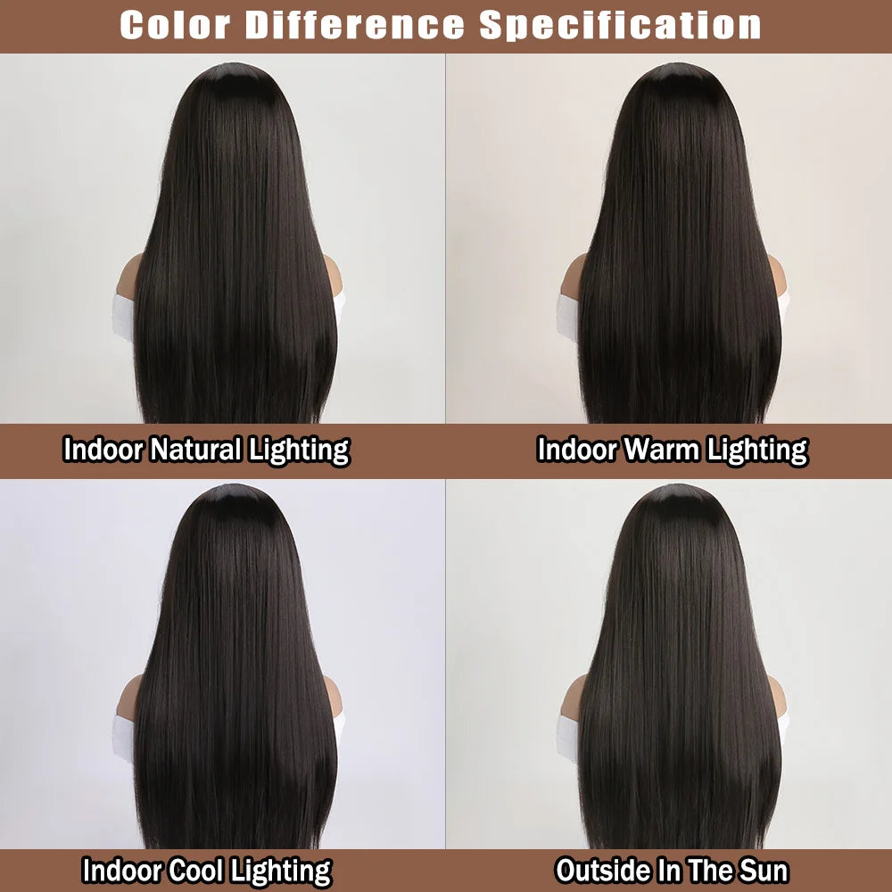 26Inch Colour Wig Long Straight Synthetic Wig for Women Fashion Wig for for Daily Halloween Costume Party Cosplay 