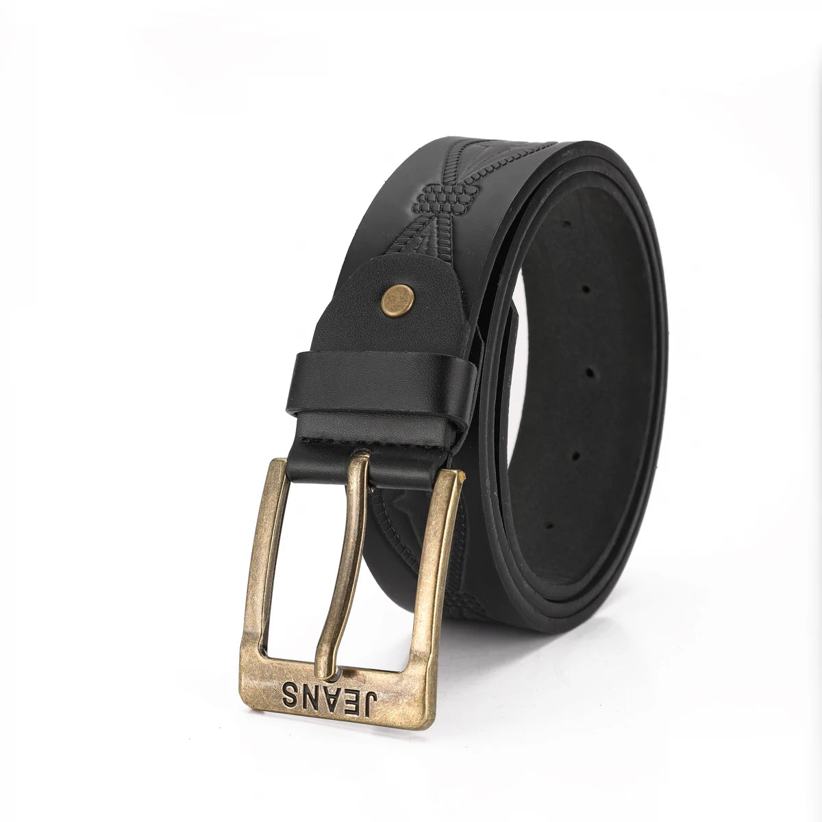 A Western-style PU leather belt for both men and women, a classic and casual retro belt