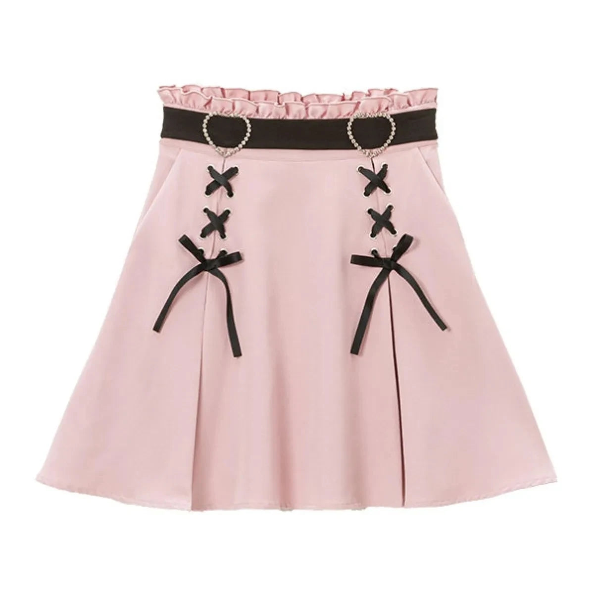 2025 Y2k Aesthetic Harajuku Style Sweet Girl High Waist Mini Bandage Skirt Slim Women Solid Streetwear Gothic Jk Saia Feminina