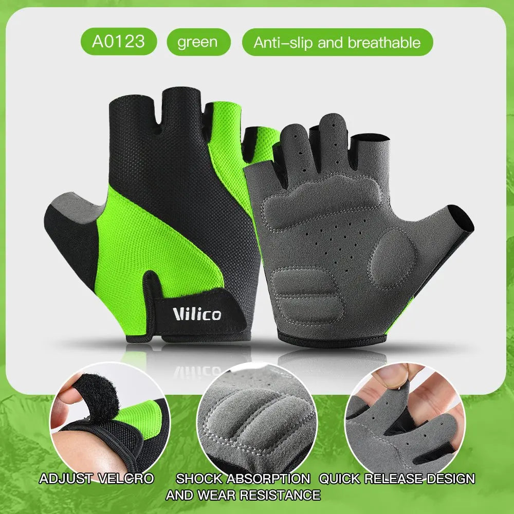 Cycling Gloves Breathable And Wear-Resistant Riding Short Finger Gloves,Outdoor Running Gloves For Spring And Summer Sports