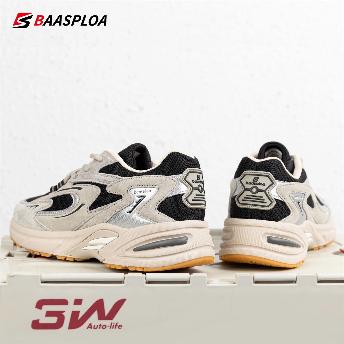 Baaslpoa New Men's Running Shoes Casual Mesh Fabric Breathable Non-Slip Walking Shoes Male Outdoor Basketball Sports Shoes
