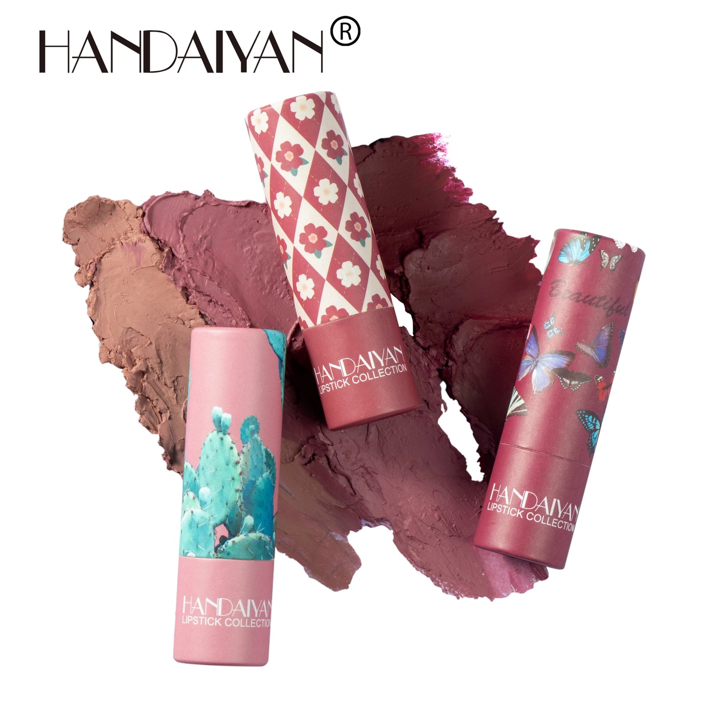 HANDAIYAN velvet texture and is not easy to fade. Naked color lipstick, matte paper tube lipstick