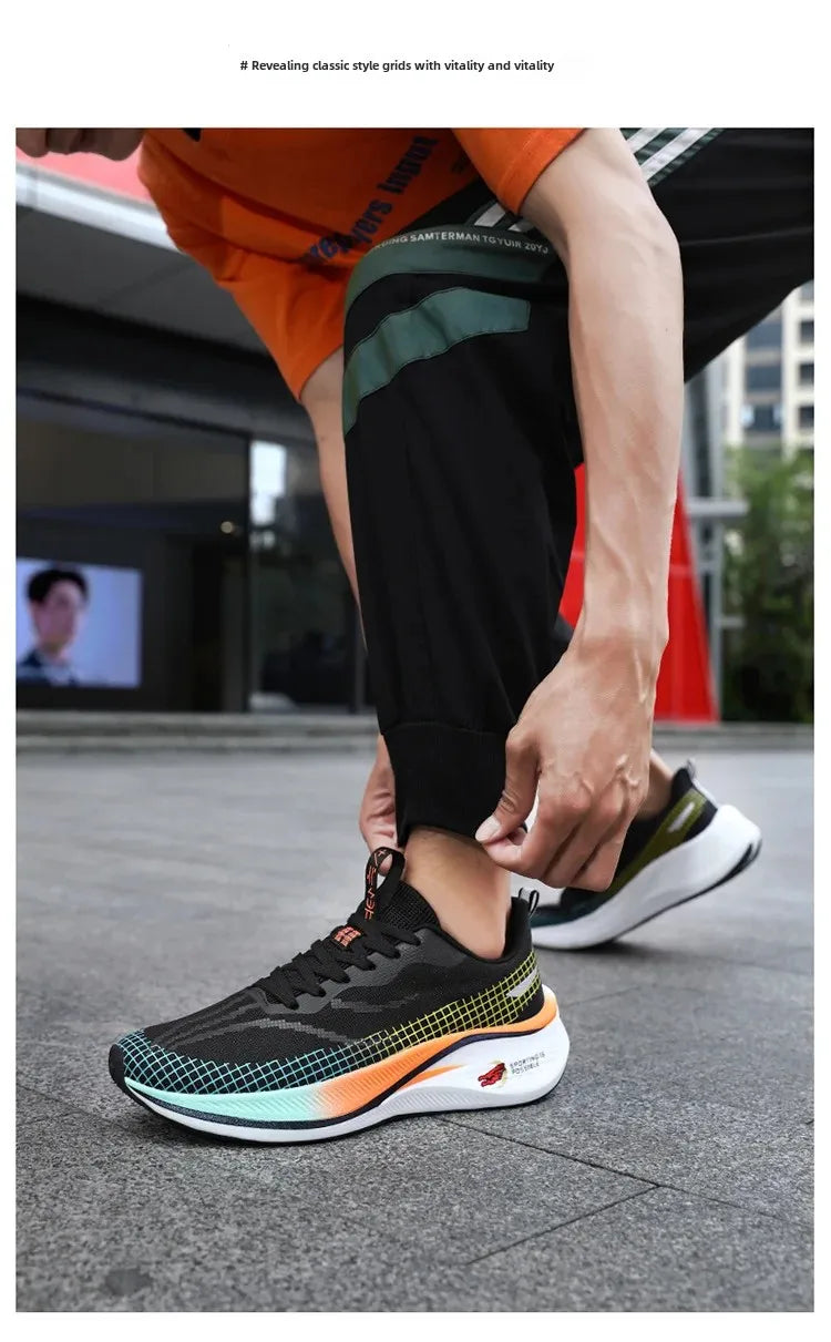 New Red Rabbit 7 Couple Carbon Board Mesh Breathable Sports Shoes Elderly Trendy Shoes Men's Casual Running Shoes Summer EVA Upp