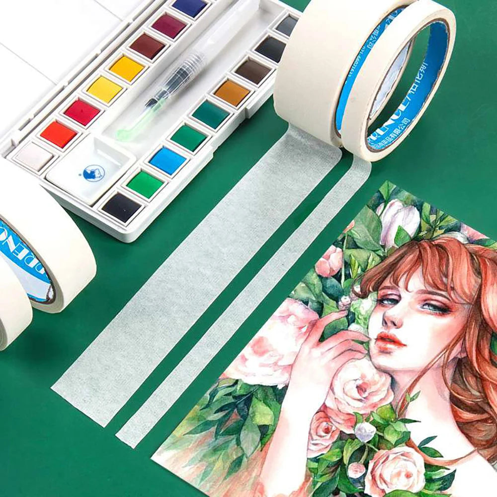 12M Masking Tape White Writable Sealing Self Adhesive Tape Waterproof for Art Painting Sketch Car DIY Paper School Supplies