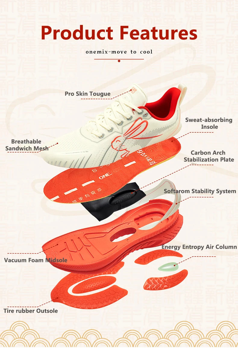 ONEMIX 2025 New Sneakers Buffer Running Shoes Heavyweight Runners Men Non-slip Breathable Lightweight Outdoor Sport Shoes