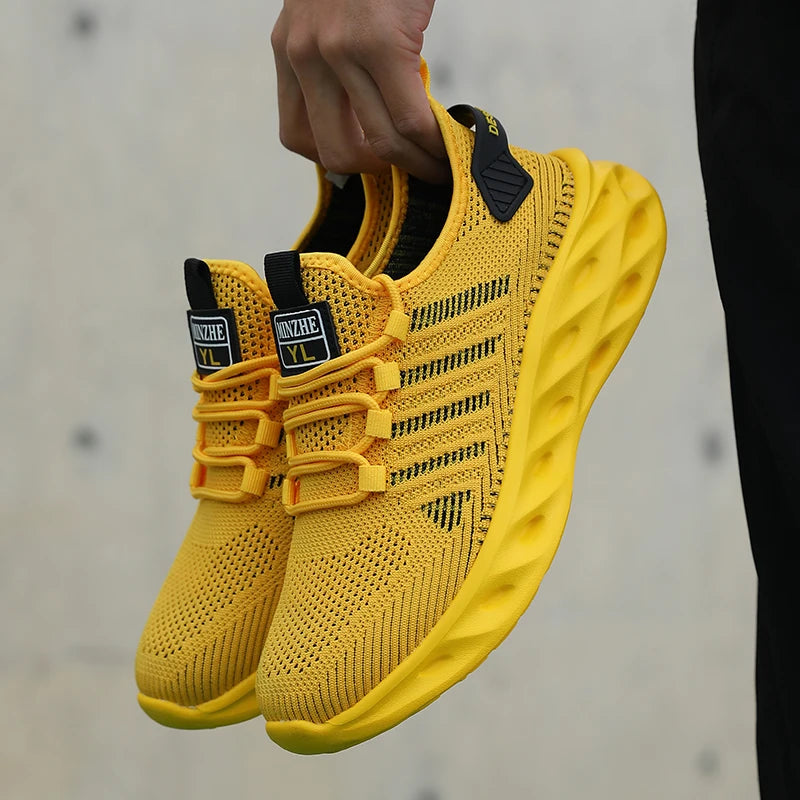 Men's casual shoes fashion sneakers breathable running shoes mesh lightweight outdoor walking training tennis shoes plus size
