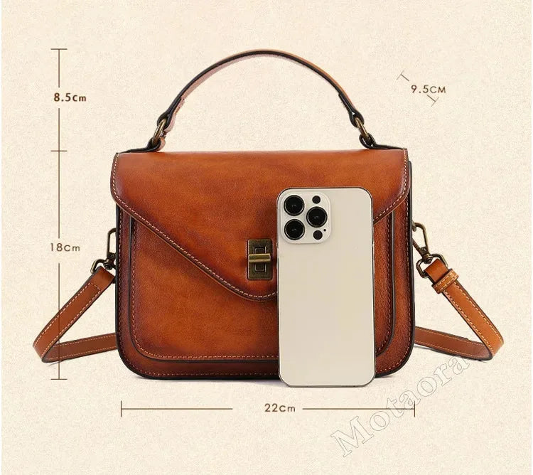 MOTAORA 2025 Trend Genuine Leather Women's Luxury Designer Shoulder Bag | Square Shape Handbag