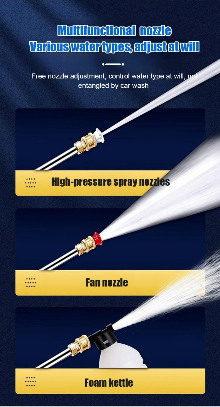 Household electric high-pressure car wash water gun lithium battery wireless car wash artifact portable efficient cleaning tools