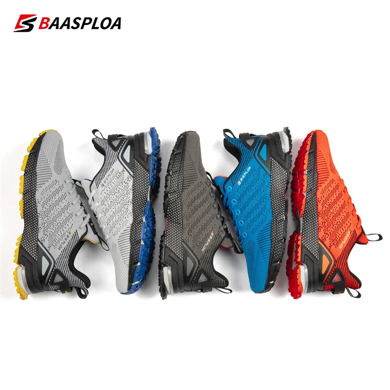 Baasploa Men Running Shoes Lightweight Sport Shoes for Men Mesh Breathable Casual Sneakers Non-Slip Outdoor 2023 New Arrival