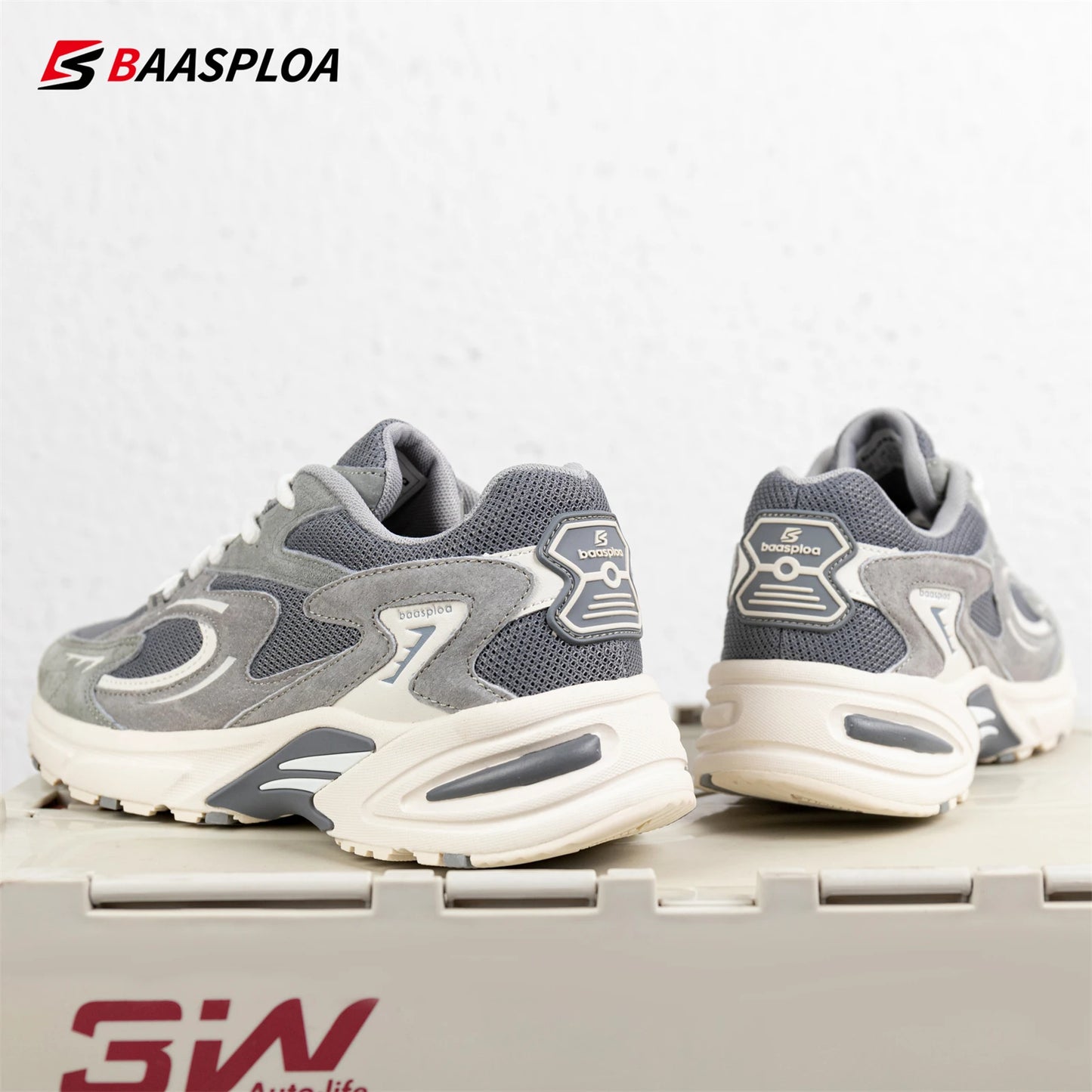 Baaslpoa New Men's Running Shoes Casual Mesh Fabric Breathable Non-Slip Walking Shoes Male Outdoor Basketball Sports Shoes