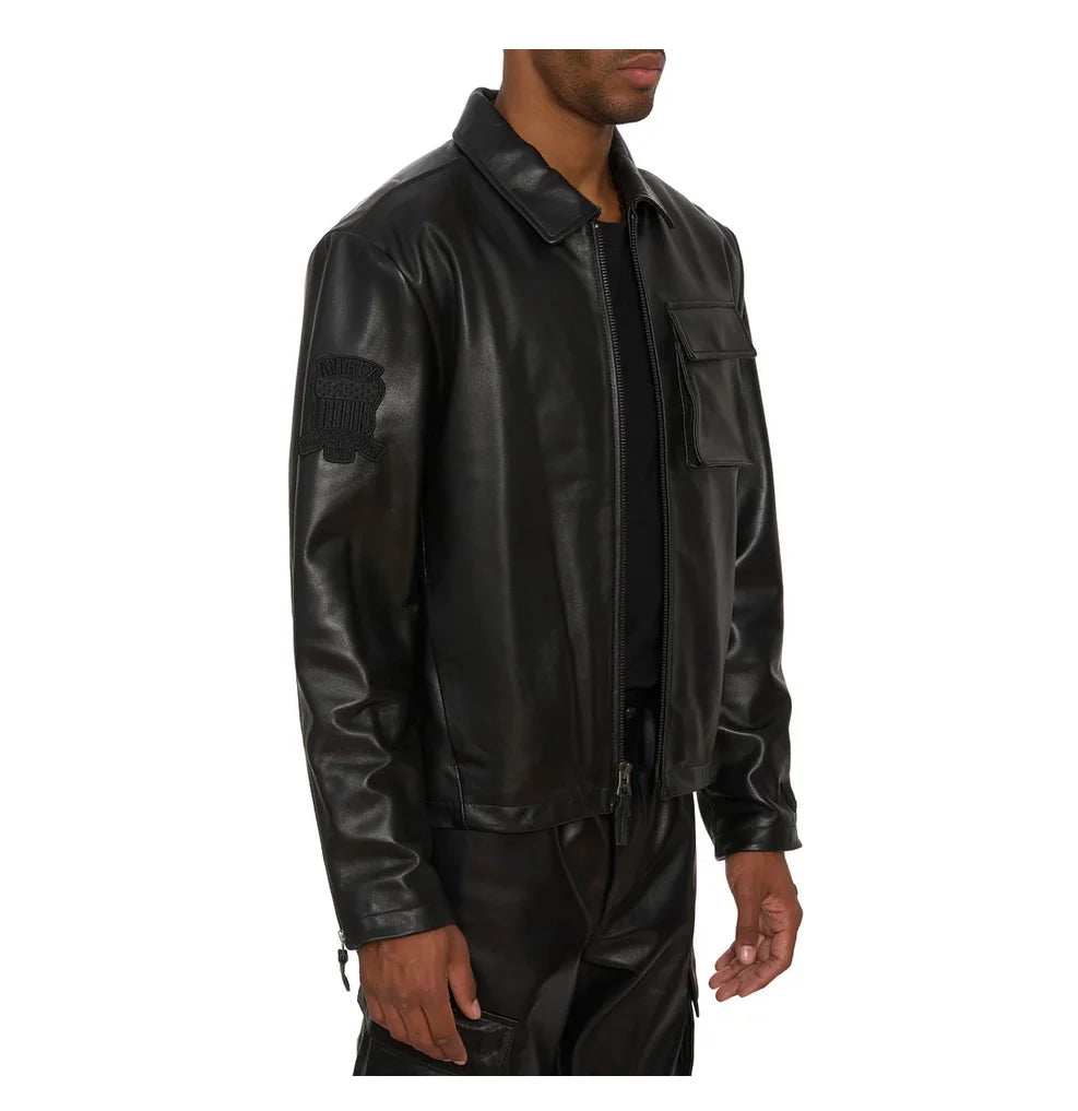 AVIREX Spring/Summer Aviator Clothing Men's Long Sleeve Shirt Jacket 100% Napa Sheepskin Leather Jacket US Size Simple Coat Top