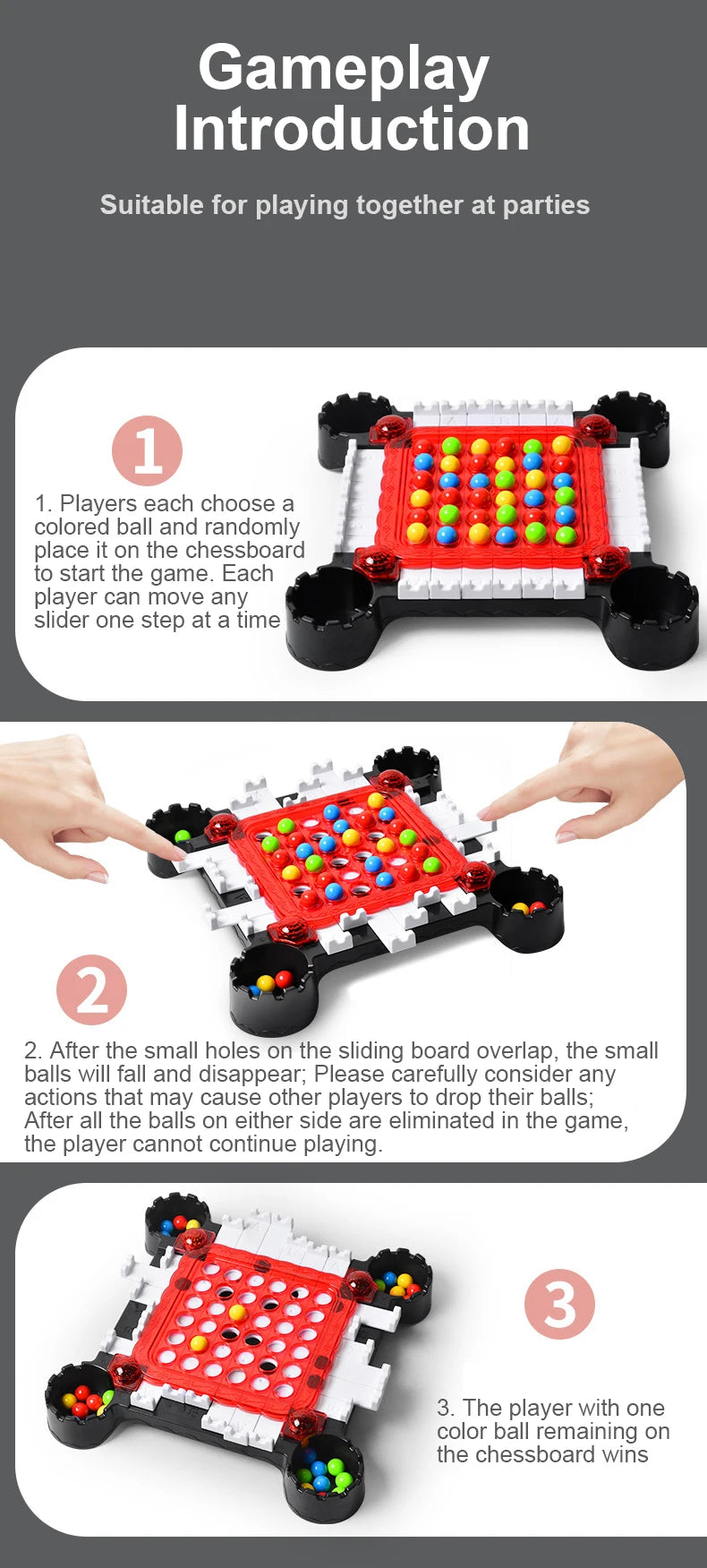 Children's Puzzle Game Toys Color Beads Elimination Board Game Educational Logical Thinking Training Party Game kid interaction