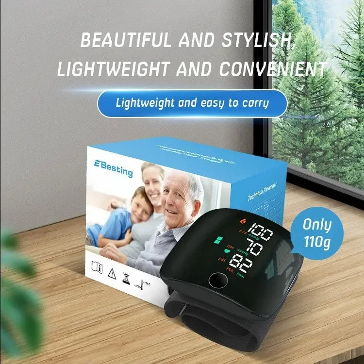 🖤 LINGKUN Wrist Blood Pressure Monitor,
LED Display | Fast Measurement | Digital Tensiometer | Heart Rate | USB Rechargeable
