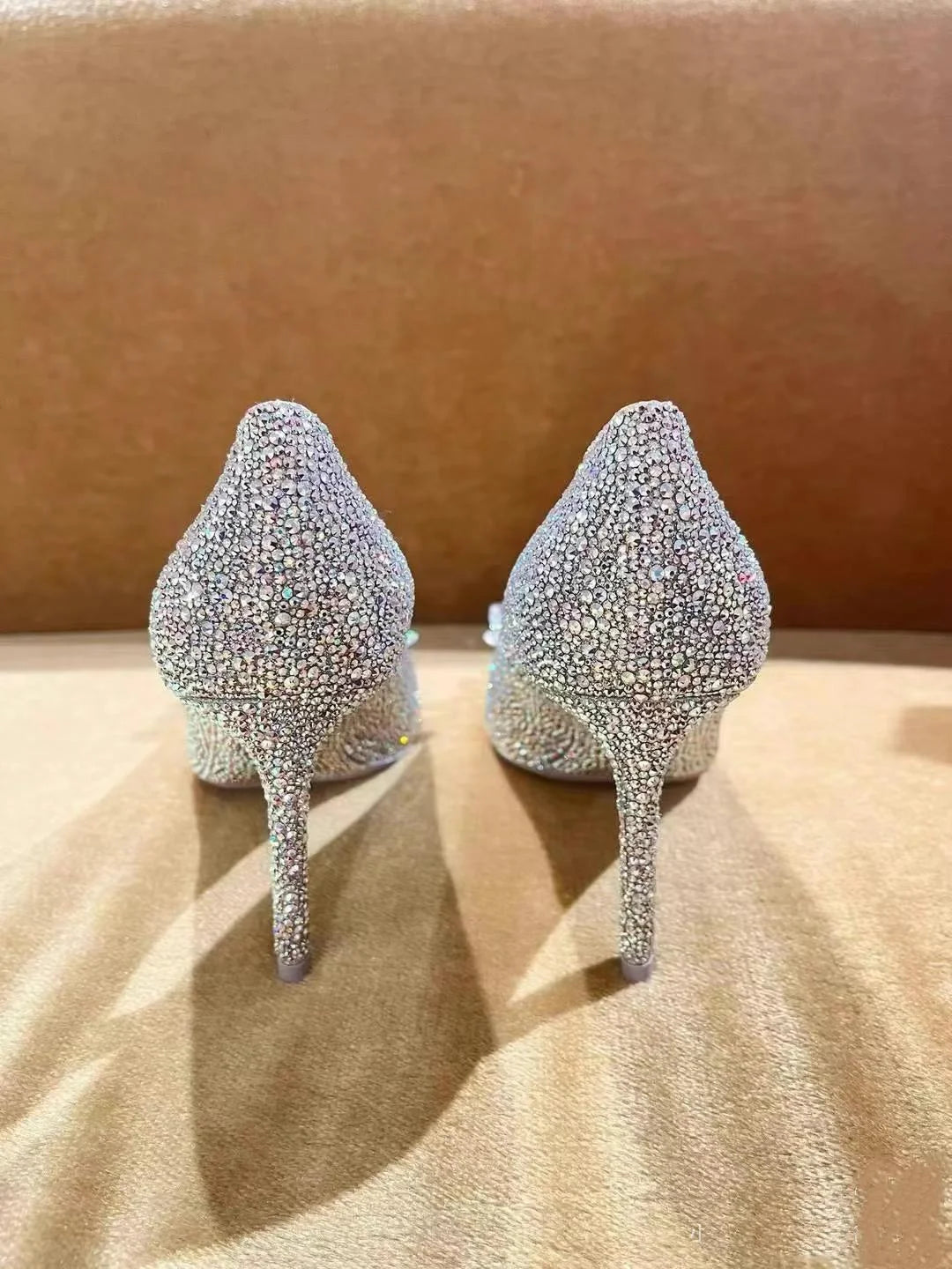 2025 New Spring And Autumn Bridal Wedding Shoes Rhine-shaped High Heels Female Stiletto Crystal Pumps