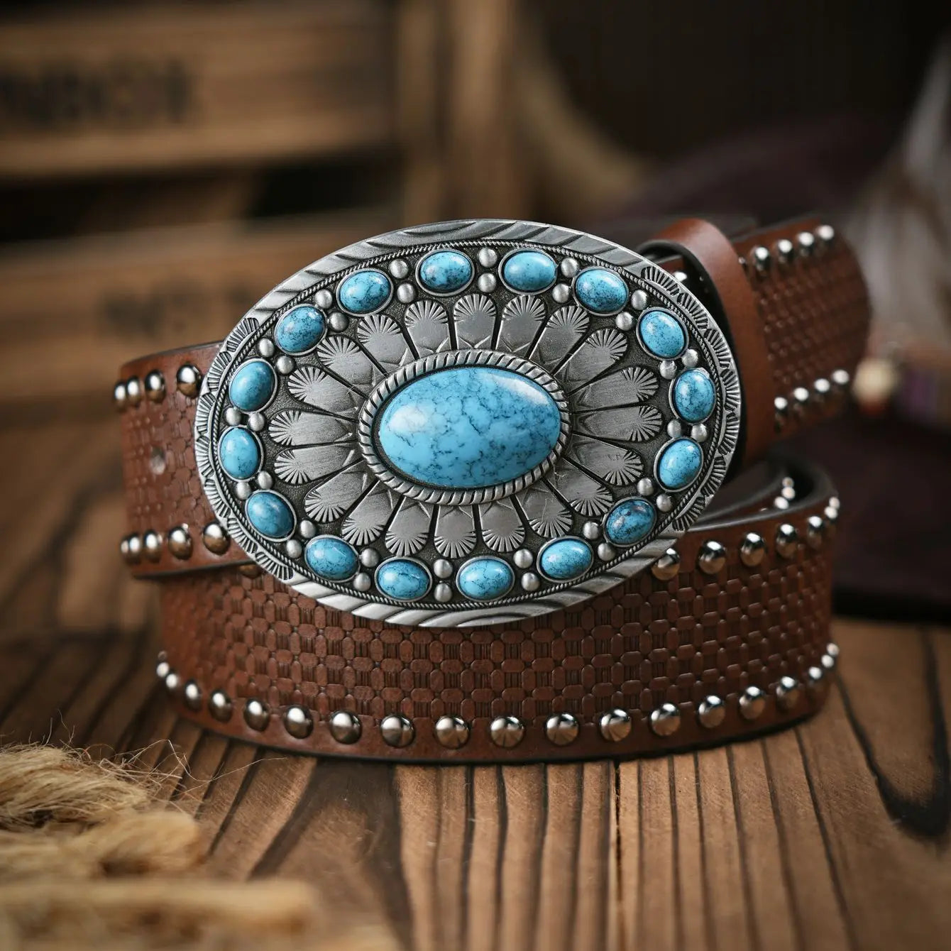 A men's and women's casual retro belt Western style! PU leather belt with metal buckle, suitable for daily work wear
