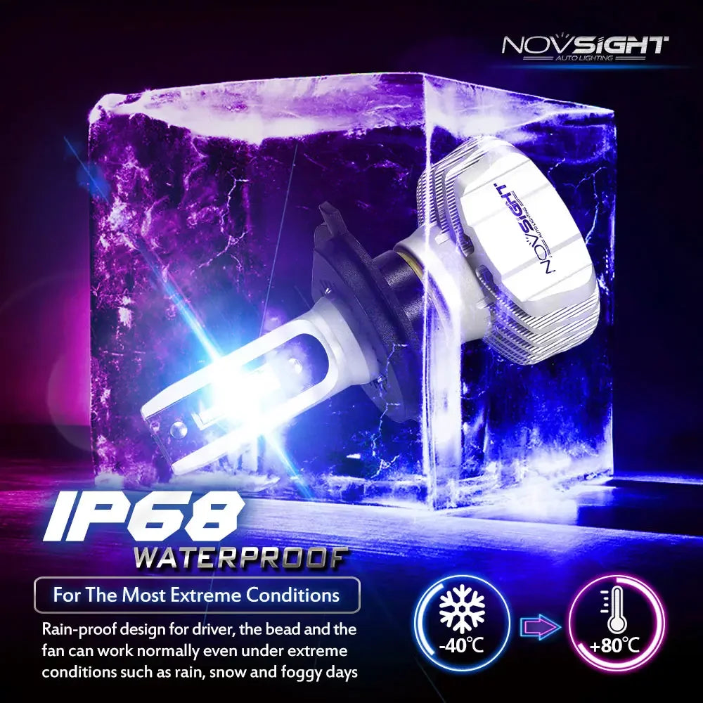 NOVSIGHT Car Headlight H4 Hi/Lo Beam LED H7 H1 H8 H9 H11 9005 9006 50W 10000lm 6500K Auto Headlamp Fog Light Bulbs