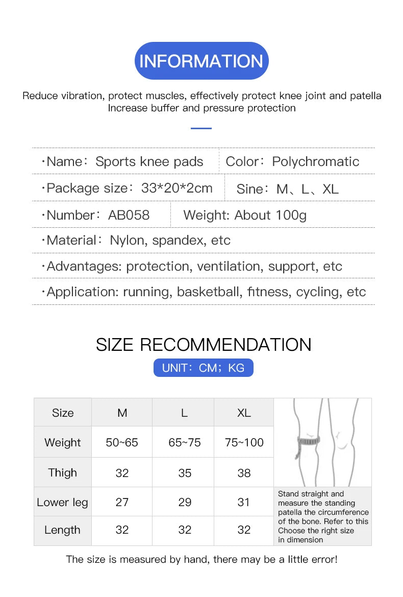 High Elastic Knee Support Brace Kneepads Adjustable Patella Basketball Volleyball Safety Guard Strap Protector Knee Pads
