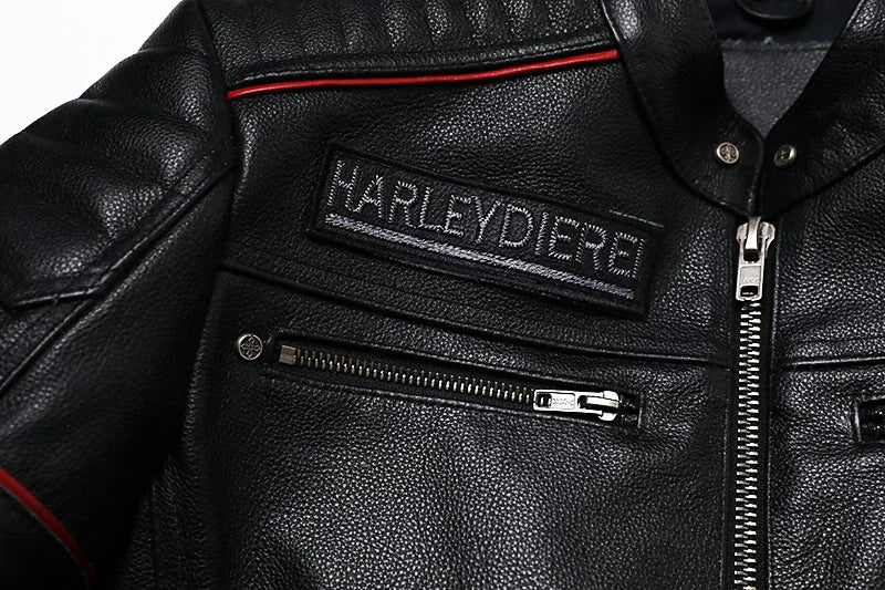 2025 New Embroidery Skull Fashion Genuine Leather Jacket Men's Natural Cowhide Motorcycle Jacket Slim Moto Coat Size S-6XL