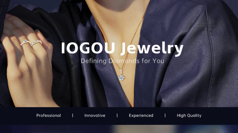 IOGOU 18K Gold Plated Engagement Rings 8mm 2.0carat D Color VVS1 Moissanite Diamond Rings for Women Men 100% Silver 925 Jewelry