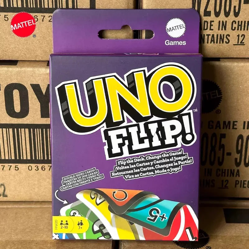 Authentic Mattel Uno Card Flip Card Upgrade Double Sided Play Casual Party Desktop Game Multiplayer Uno Game