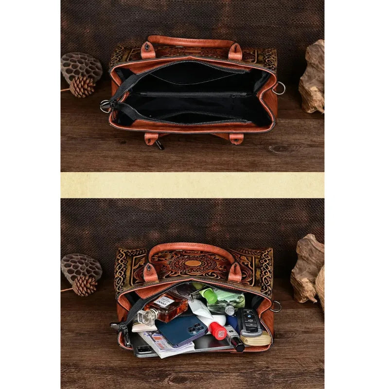 MOTAORA Embossed Luxury Designer Leather Bags Women's Handbags Trend 2025 New Handmade Vintage Handbag Women Shoulder Bag Female