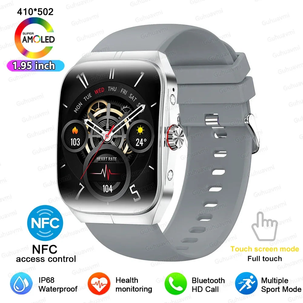 Smartwatch Men Women NFC AMOLED Screen Always Show Time Clock Bluetooth Call IP68 Waterproof Smart Watch Sport Fitness Bracelet