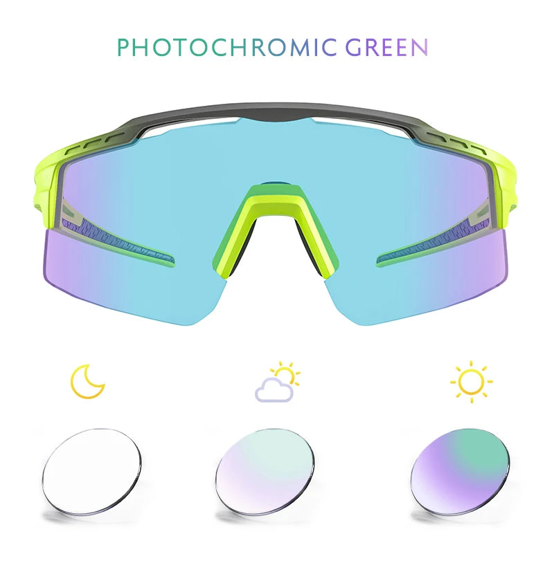 KAPVOE Photochromic Cycling Glasses Outdoor Sports Sunglasses for Man Bicycle Eyewear MTB Cycling Women Road Bike UV400 Goggles
