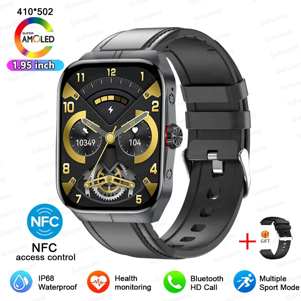 Smartwatch Men Women NFC AMOLED Screen Always Show Time Clock Bluetooth Call IP68 Waterproof Smart Watch Sport Fitness Bracelet
