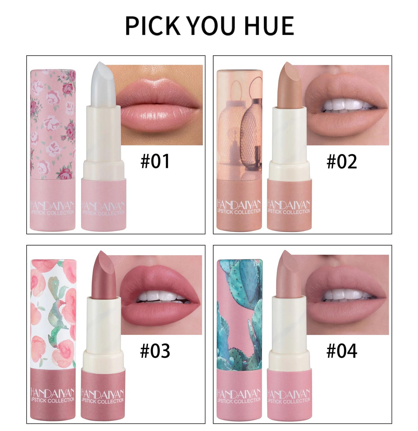 HANDAIYAN velvet texture and is not easy to fade. Naked color lipstick, matte paper tube lipstick