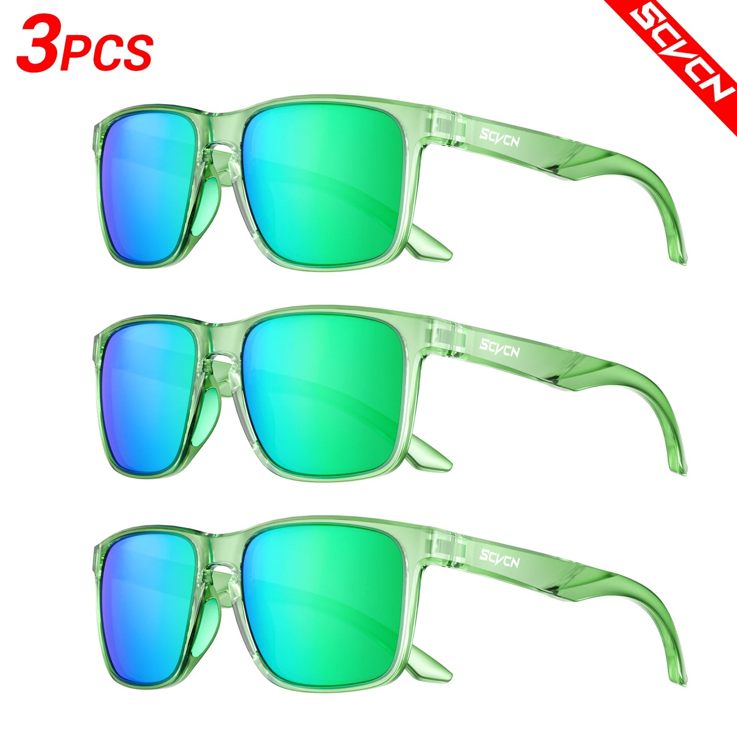 SCVCN New Outdoor Cycling Polarized Sunglasses Men Women Sports MTB Bike Eyewear Road Bicycle Glasses UV400 Goggles 3Packs