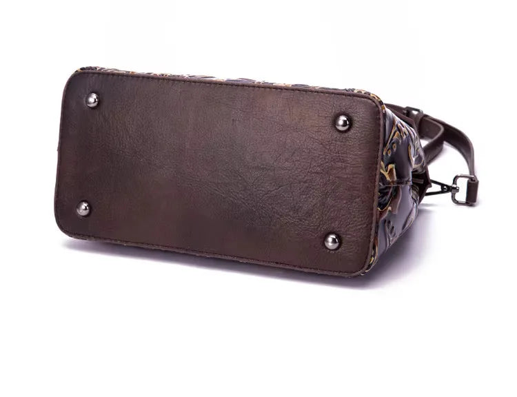 MOTAORA Womens Genuine Leather Luxury Handbag Handmade Embossed Vintage Shoulder Crossbody Bag New Arrival