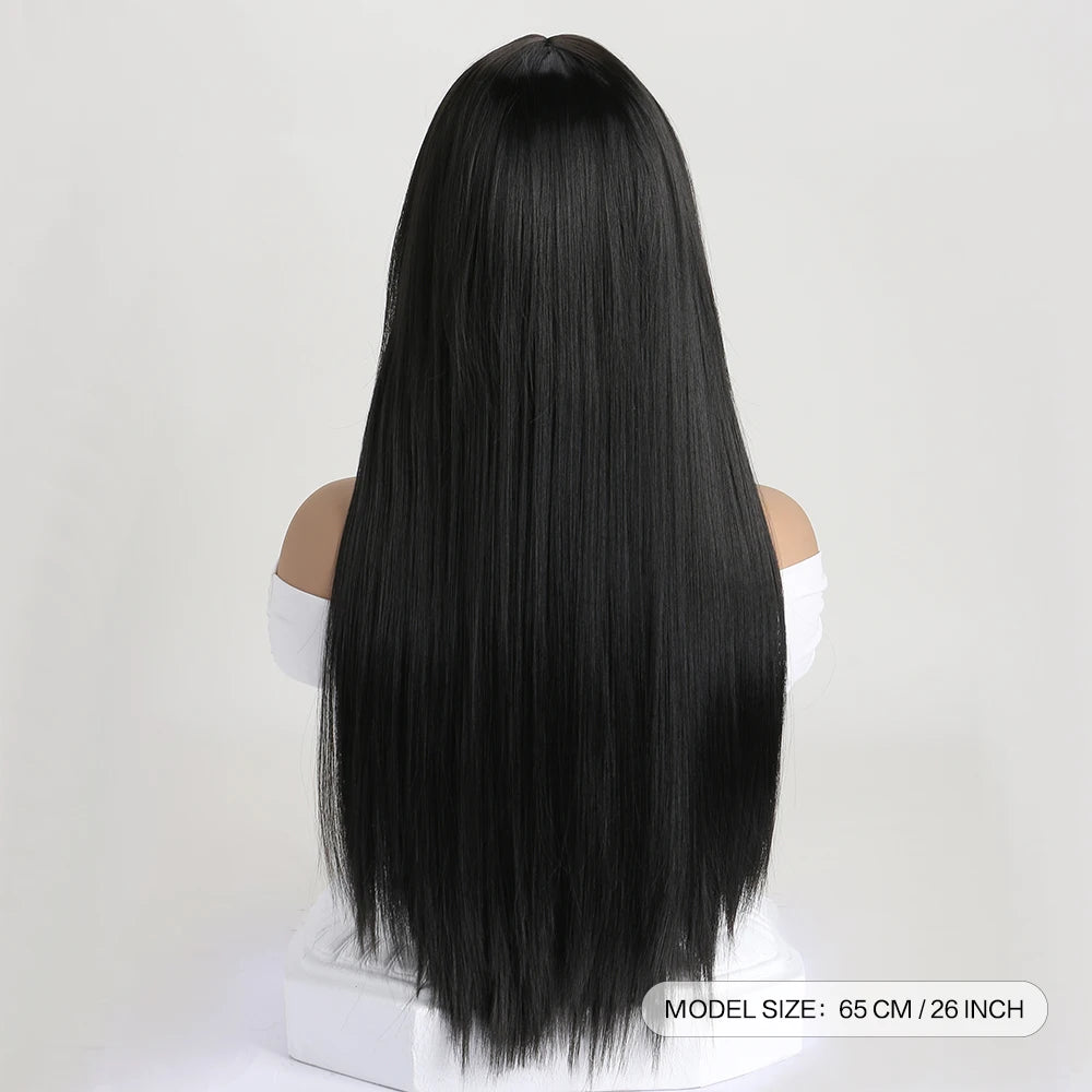 26Inch Colour Wig Long Straight Synthetic Wig for Women Fashion Wig for for Daily Halloween Costume Party Cosplay 
