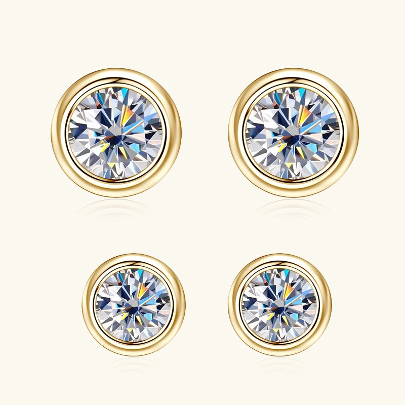 Lnngy GRA Certified 5mm/6.5mm Moissanite Earring 925 Sterling Silver Round Bubble Stud Earrings for Women Daily Jewelry Gift