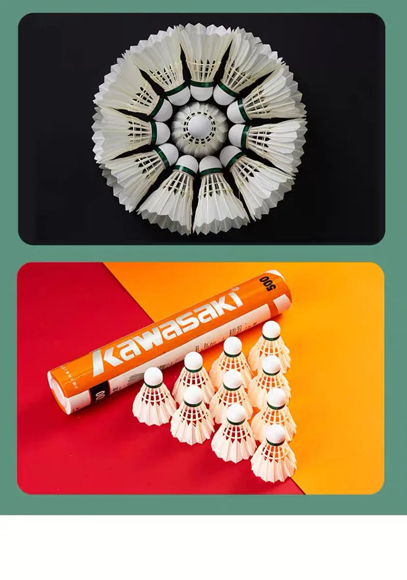 Kawasaki King Kong 500/700 Feather Badminton Shuttlecock For Clubs & Training Racquet Sports Speed 76 77 Durable Badminton